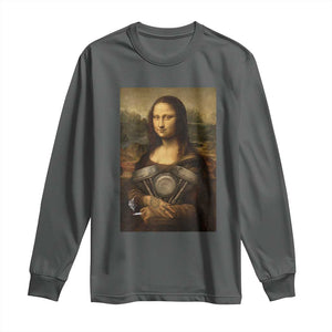 Funny Monalisa Rider Vintage Retro Motorcycle Engine Long Sleeve Shirt TS11 Dark Heather Print Your Wear
