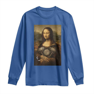 Funny Monalisa Rider Vintage Retro Motorcycle Engine Long Sleeve Shirt TS11 Royal Blue Print Your Wear