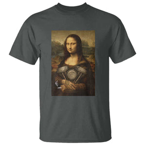 Funny Monalisa Rider Vintage Retro Motorcycle Engine T Shirt TS11 Dark Heather Print Your Wear