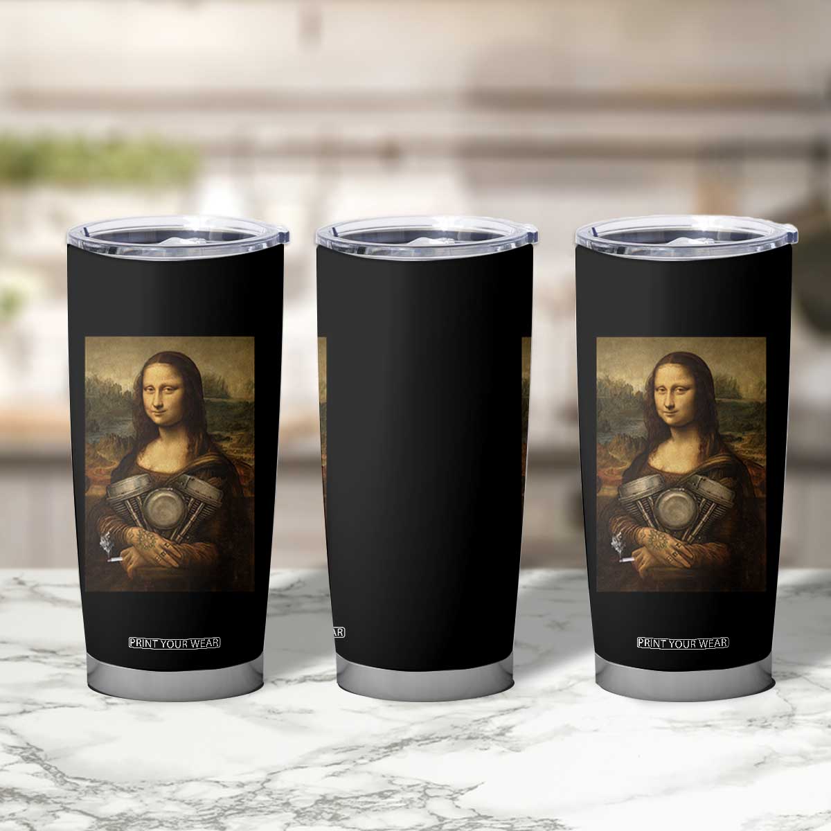 Funny Monalisa Rider Vintage Retro Motorcycle Engine Tumbler Cup TS11 Print Your Wear