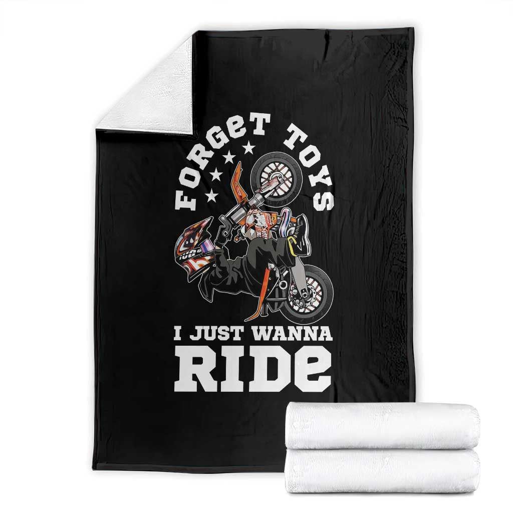Dirt Bike Boys Throw Blanket Funny Forgive Toys I Just Wanna Ride Motocross Rider TS11 Black Print Your Wear