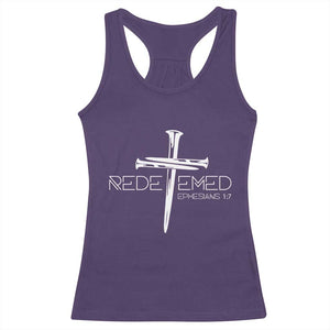 Redeemed Christian Vintage Ephesians Bible Verse Redemption Racerback Tank Top TS11 Purple Print Your Wear