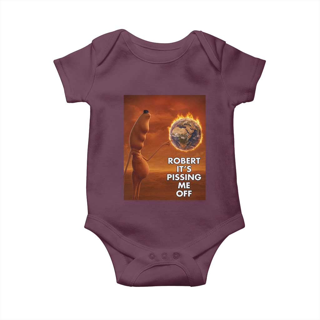 Funny Marcus Baby Onesie Robert Its Pissing Me Off Worm Meme TS11 Maroon Print Your Wear