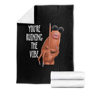 Funny Marcus Throw Blanket You Are Ruining The Vibe Worm Meme TS11 Black Print Your Wear