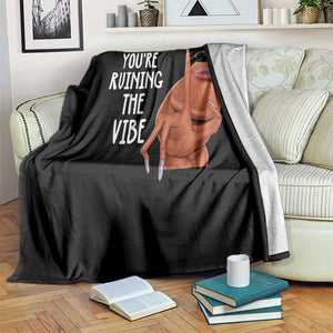 Funny Marcus Throw Blanket You Are Ruining The Vibe Worm Meme TS11 Print Your Wear