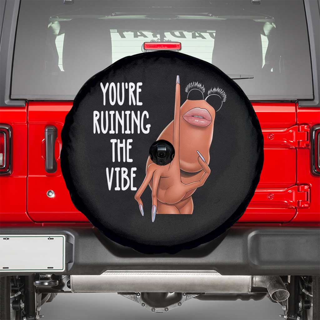 Funny Marcus Spare Tire Cover You Are Ruining The Vibe Worm Meme TS11 Black Print Your Wear