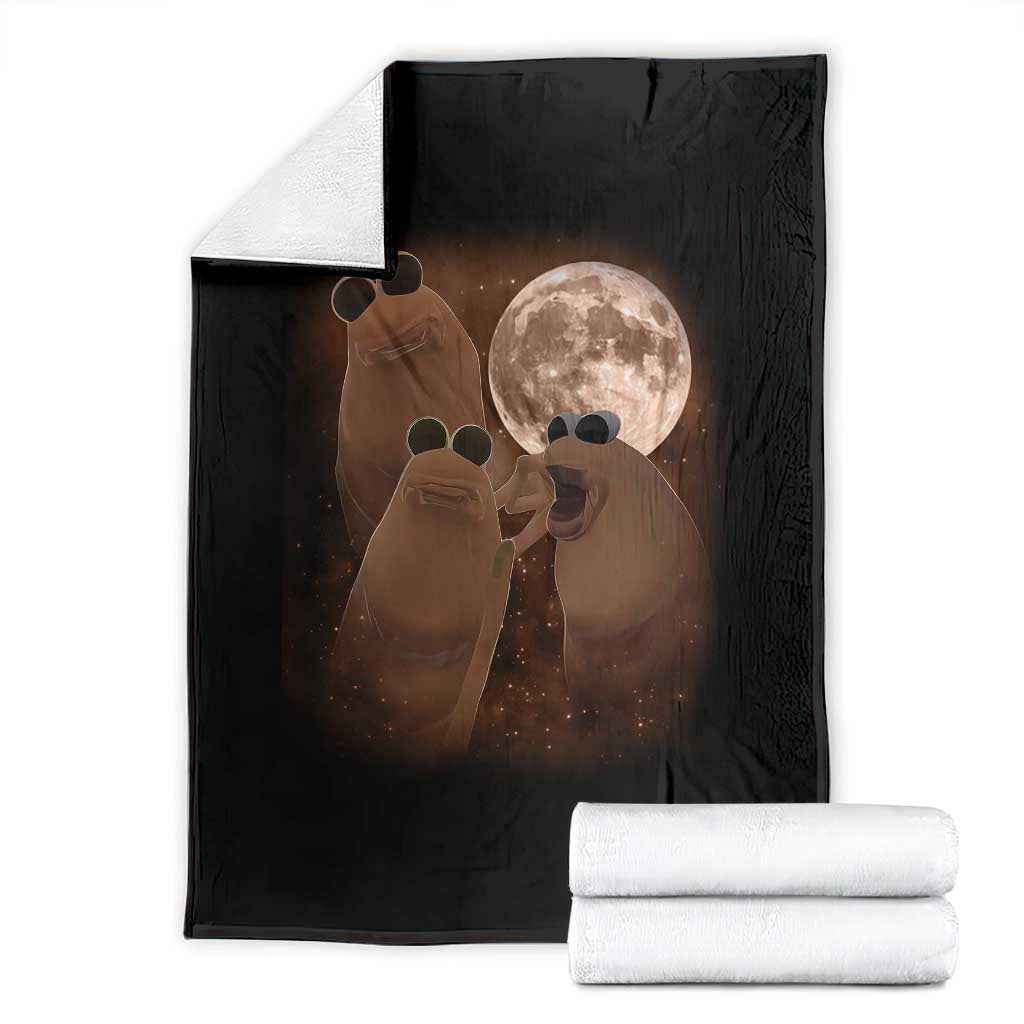 Three Marcus The Worm Moon Throw Blanket Funny Weird Cursed Meme TS11 Black Print Your Wear