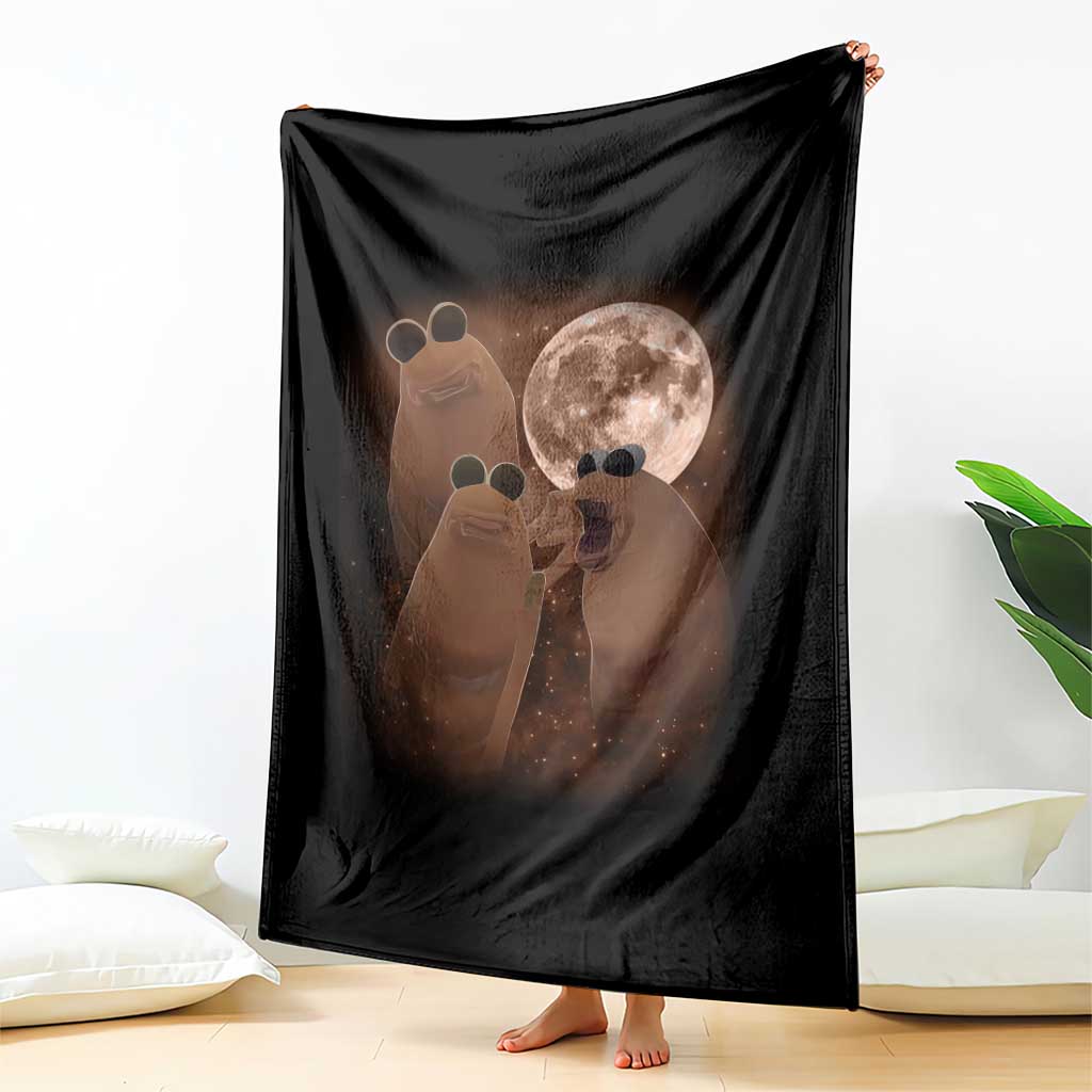 Three Marcus The Worm Moon Throw Blanket Funny Weird Cursed Meme TS11 Print Your Wear