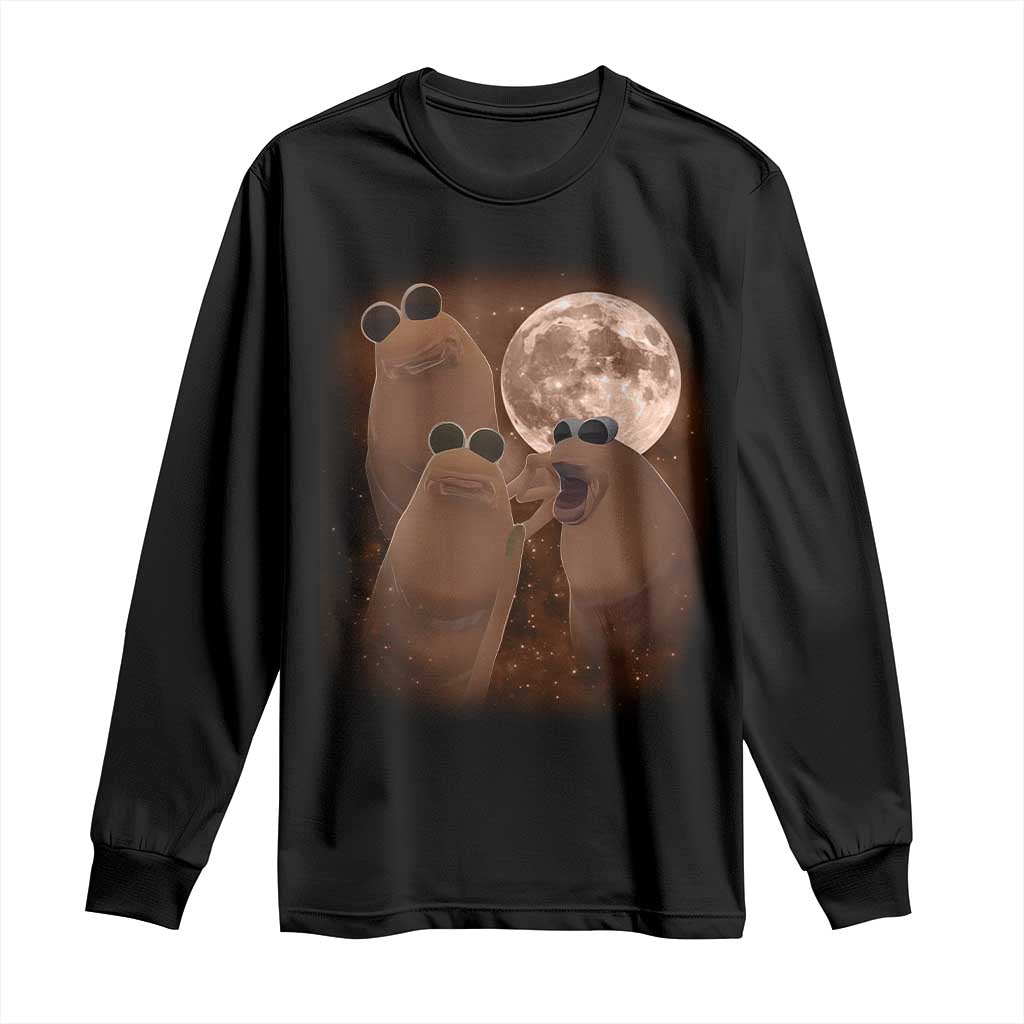 Three Marcus The Worm Moon Long Sleeve Shirt Funny Weird Cursed Meme TS11 Black Print Your Wear