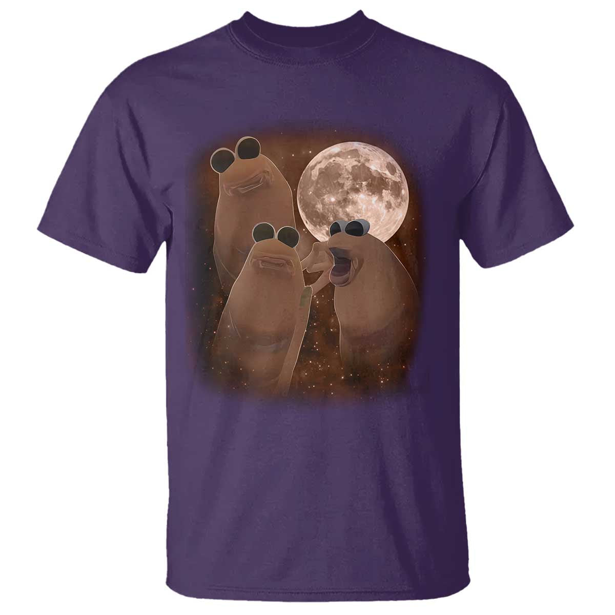 Three Marcus The Worm Moon T Shirt Funny Weird Cursed Meme TS11 Purple Print Your Wear