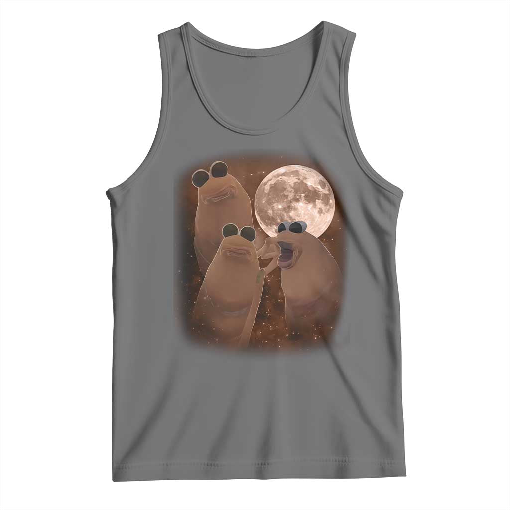 Three Marcus The Worm Moon Tank Top Funny Weird Cursed Meme TS11 Black Heather Print Your Wear