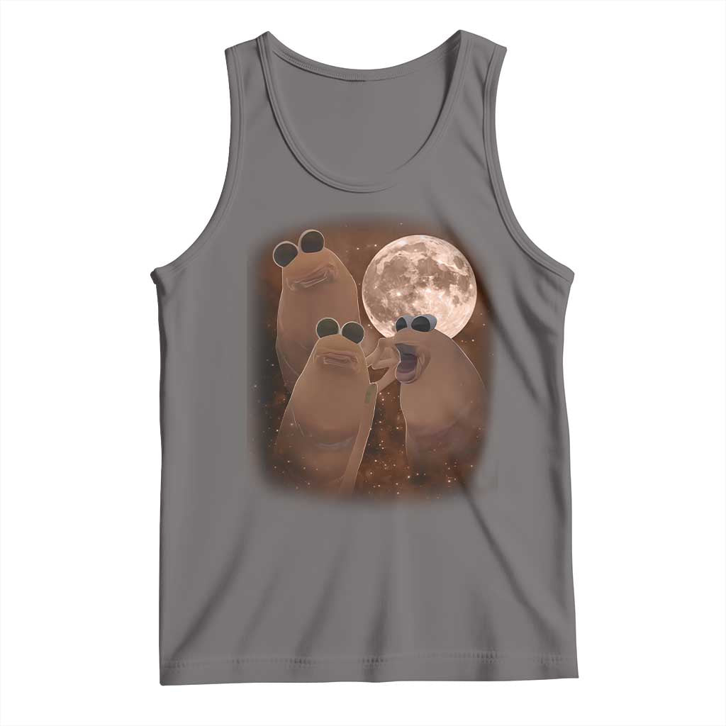 Three Marcus The Worm Moon Tank Top Funny Weird Cursed Meme TS11 Deep Heather Print Your Wear