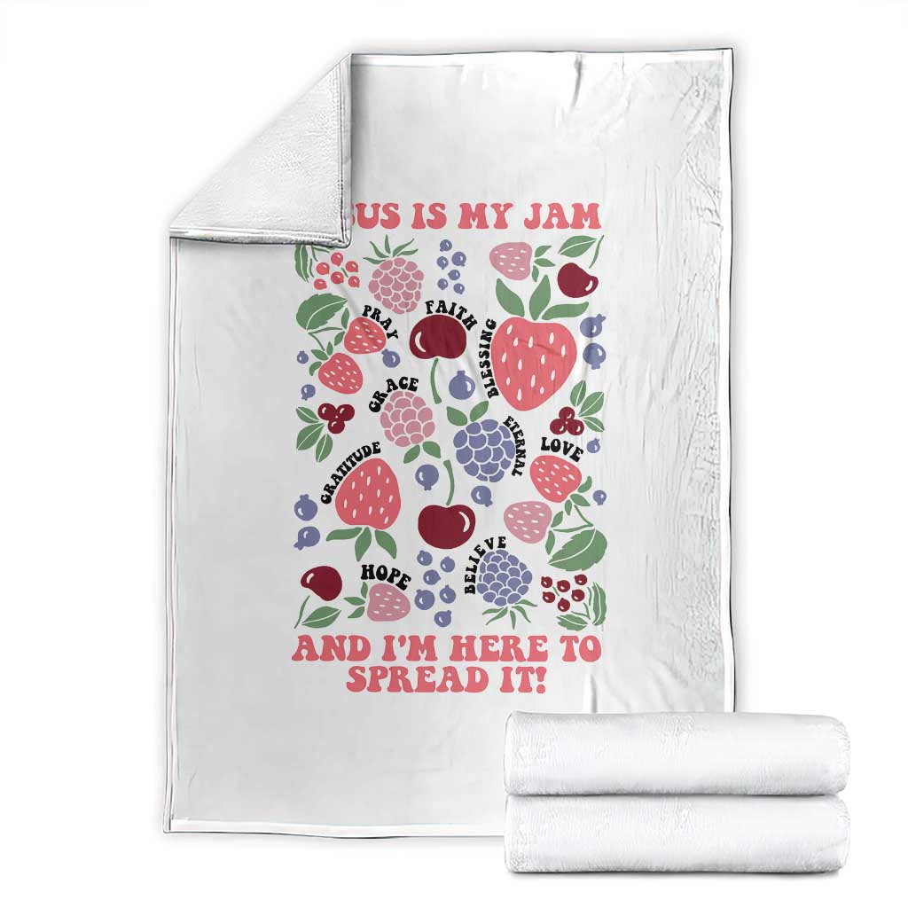 Jesus Is My Jam And I Am Here To Spread It Throw Blanket Christian Faith TS11 White Print Your Wear