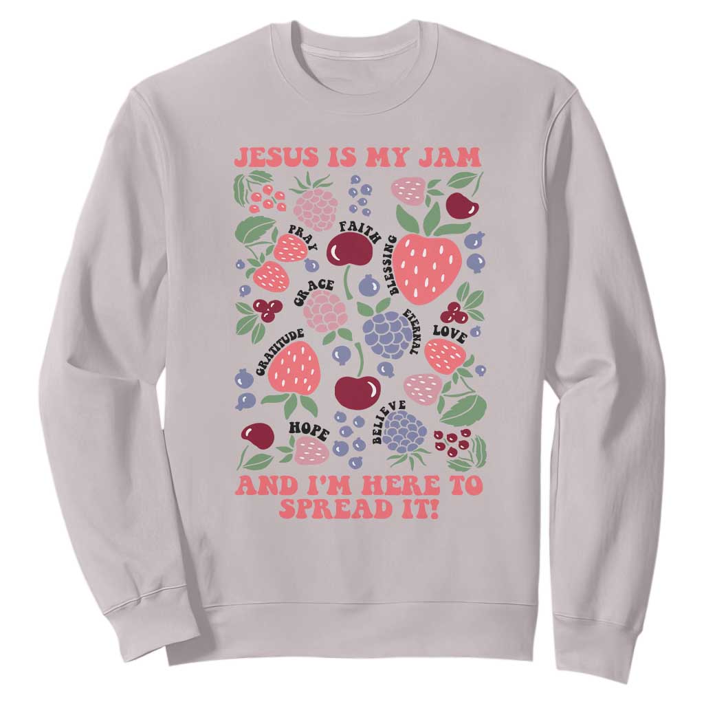 Jesus Is My Jam And I Am Here To Spread It Sweatshirt Christian Faith TS11 Ice Gray Print Your Wear