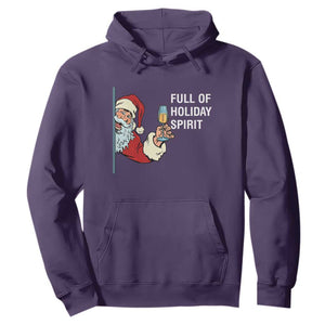 Funny Christmas Wine Hoodie Full Of Holiday Spirit Santa TS11 Purple Print Your Wear