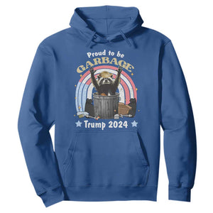 Funny Trump Garbage Racoon Hoodie Proud To Be Garbage Trump 2024 American Flag TS11 Royal Blue Print Your Wear