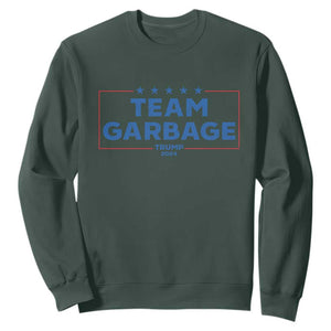 Team Garbage Trump 2024 Sweatshirt Star Striped TS11 Dark Forest Green Print Your Wear