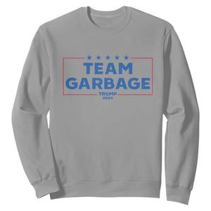 Team Garbage Trump 2024 Sweatshirt Star Striped TS11 Sport Gray Print Your Wear