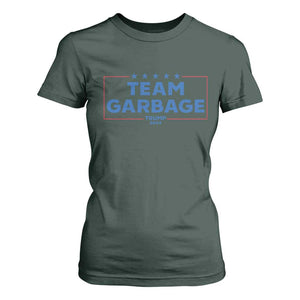 Team Garbage Trump 2024 T Shirt For Women Star Striped TS11 Dark Forest Green Print Your Wear