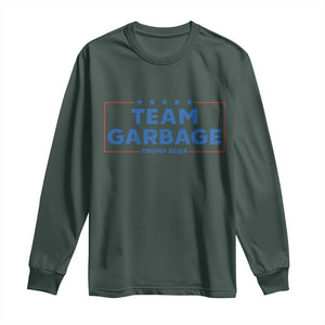 Team Garbage Trump 2024 Long Sleeve Shirt Vintage Star Striped TS11 Dark Forest Green Print Your Wear