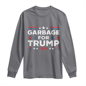 Garbage For Trump 2024 Long Sleeve Shirt Vintage Star Striped TS11 Charcoal Print Your Wear