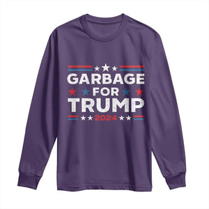 Garbage For Trump 2024 Long Sleeve Shirt Vintage Star Striped TS11 Purple Print Your Wear