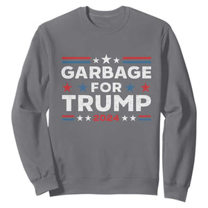 Garbage For Trump 2024 Sweatshirt Vintage Star Striped TS11 Charcoal Print Your Wear