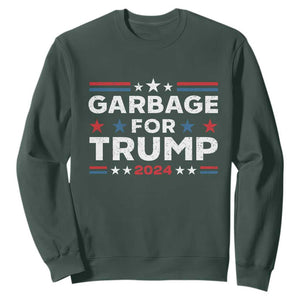 Garbage For Trump 2024 Sweatshirt Vintage Star Striped TS11 Dark Forest Green Print Your Wear