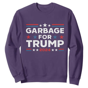 Garbage For Trump 2024 Sweatshirt Vintage Star Striped TS11 Purple Print Your Wear