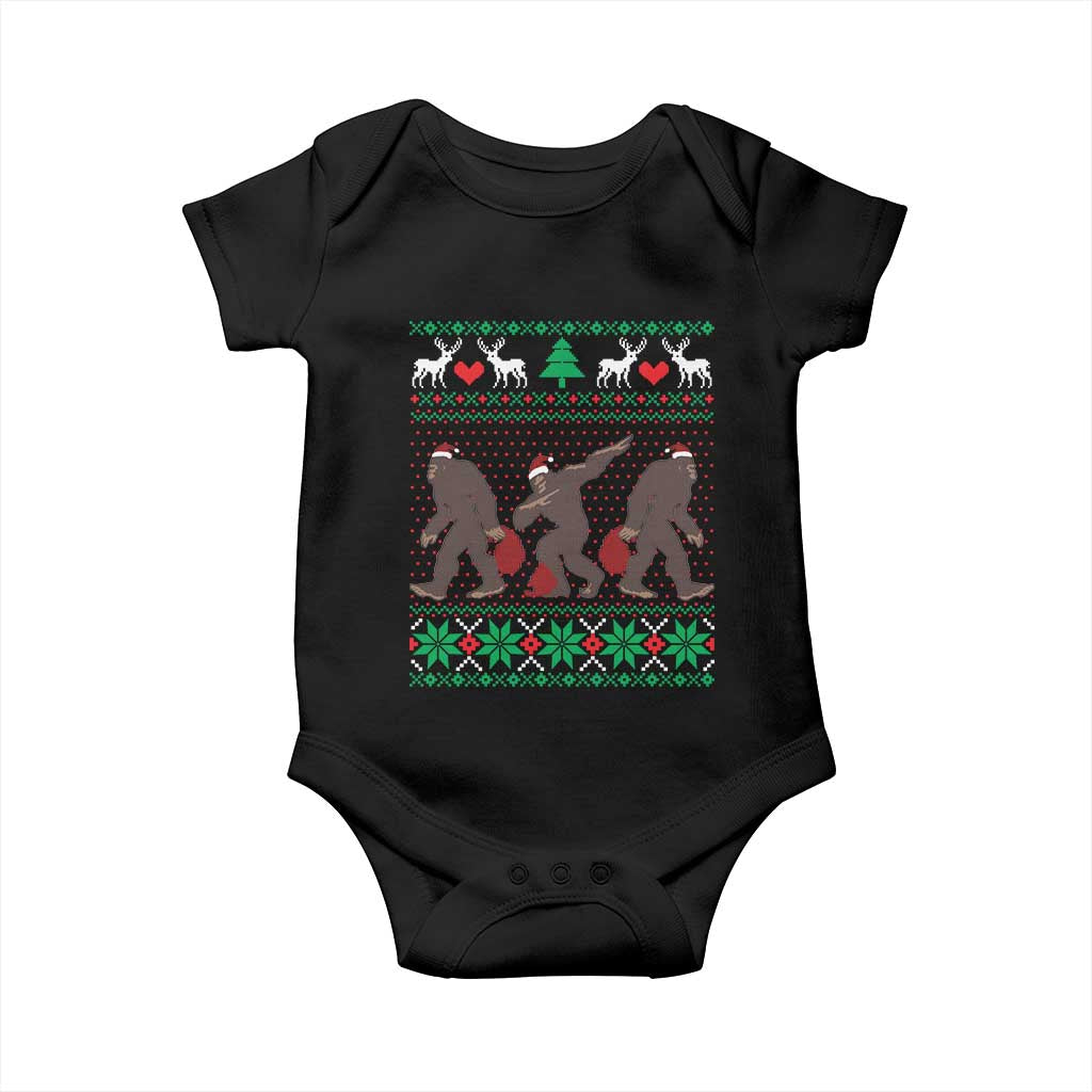 Funny Santa Bigfoot Squad Christmas Baby Onesie TS11 Black Print Your Wear