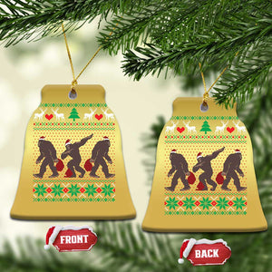 Funny Santa Bigfoot Squad Xmas Christmas Ornament TS11 Bell Flake Gold Print Your Wear