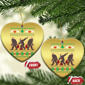 Funny Santa Bigfoot Squad Xmas Christmas Ornament TS11 Heart Gold Print Your Wear