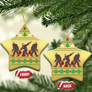 Funny Santa Bigfoot Squad Xmas Christmas Ornament TS11 Star Gold Print Your Wear