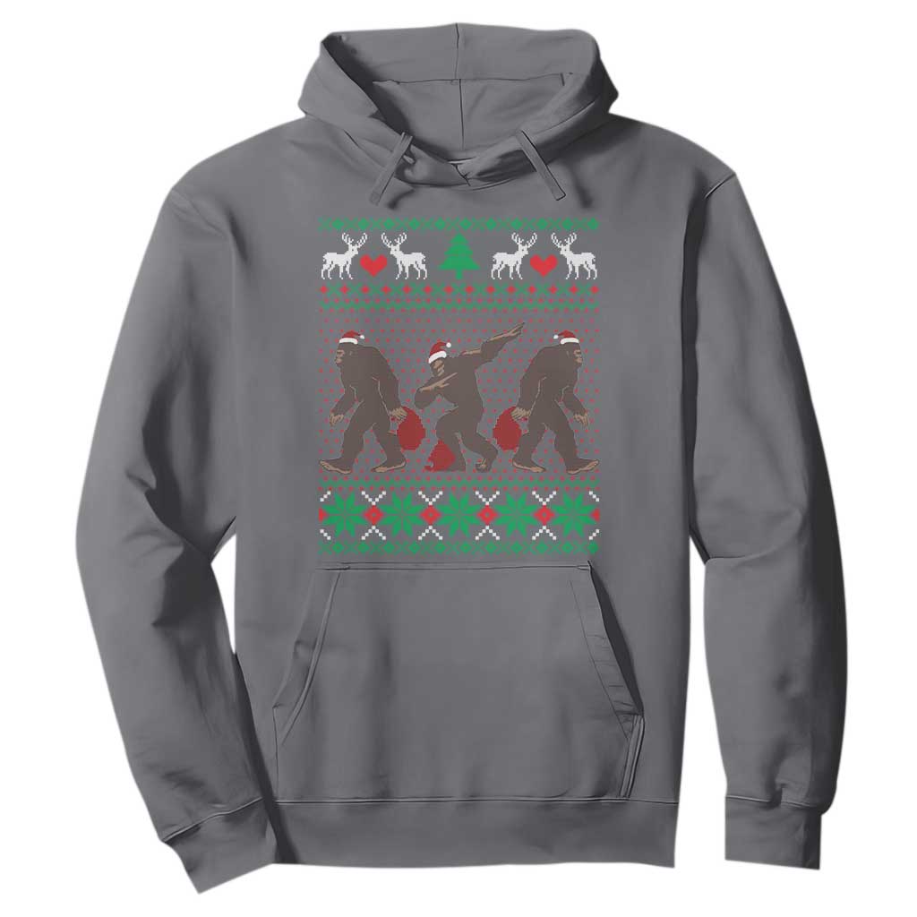 Funny Santa Bigfoot Squad Christmas Hoodie TS11 Charcoal Print Your Wear