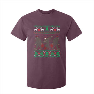 Funny Santa Bigfoot Squad Christmas T Shirt For Kid TS11 Maroon Print Your Wear