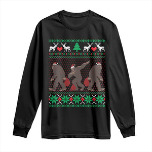 Funny Santa Bigfoot Squad Christmas Long Sleeve Shirt TS11 Black Print Your Wear