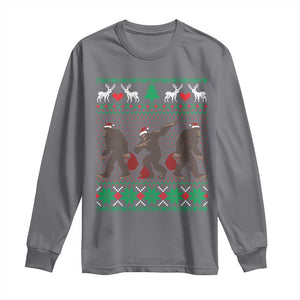 Funny Santa Bigfoot Squad Christmas Long Sleeve Shirt TS11 Charcoal Print Your Wear