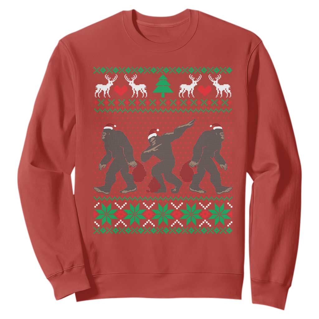 Funny Santa Bigfoot Squad Christmas Sweatshirt TS11 Red Print Your Wear