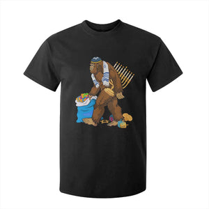 Funny Hanukkah Bigfoot Menorah David Stars T Shirt For Kid TS11 Black Print Your Wear