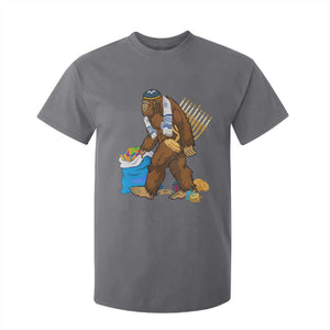 Funny Hanukkah Bigfoot Menorah David Stars T Shirt For Kid TS11 Charcoal Print Your Wear