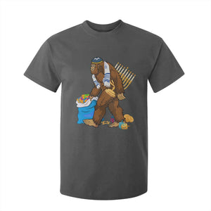 Funny Hanukkah Bigfoot Menorah David Stars T Shirt For Kid TS11 Dark Heather Print Your Wear