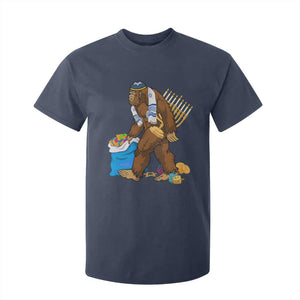 Funny Hanukkah Bigfoot Menorah David Stars T Shirt For Kid TS11 Navy Print Your Wear