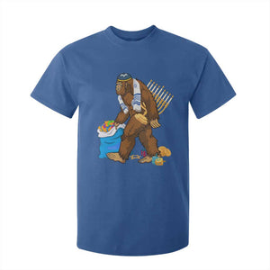 Funny Hanukkah Bigfoot Menorah David Stars T Shirt For Kid TS11 Royal Blue Print Your Wear