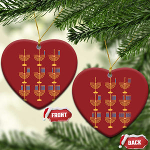 Funny Hanukkah Menorah Chanukah Jewish Holiday Christmas Ornament TS11 Heart Red Print Your Wear