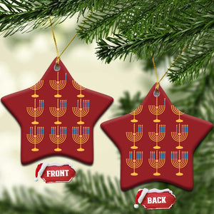 Funny Hanukkah Menorah Chanukah Jewish Holiday Christmas Ornament TS11 Star Red Print Your Wear