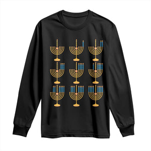 Funny Hanukkah Menorah Chanukah Jewish Holiday Long Sleeve Shirt TS11 Black Print Your Wear