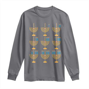 Funny Hanukkah Menorah Chanukah Jewish Holiday Long Sleeve Shirt TS11 Charcoal Print Your Wear