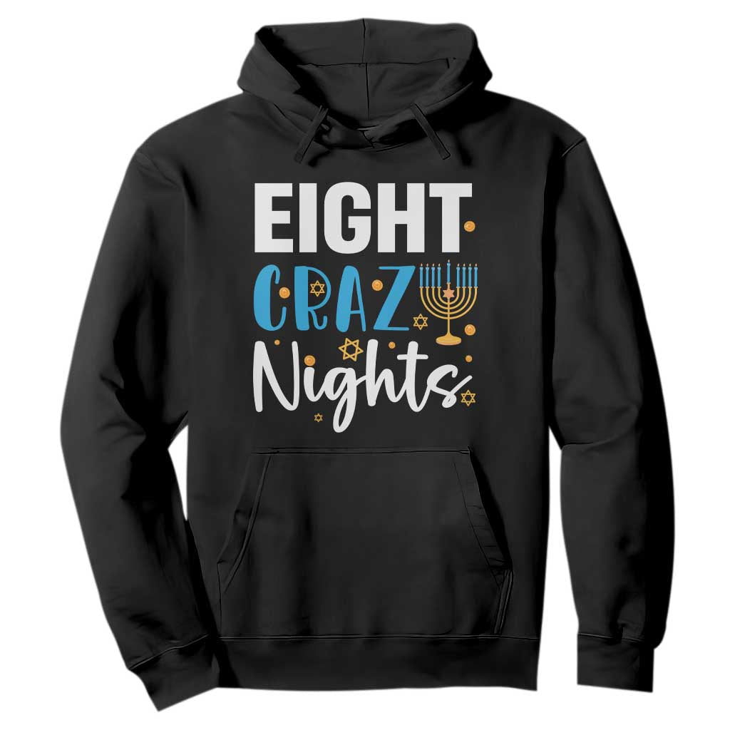 Funny Hanukkah Eight Crazy Nights Hoodie Menorah David Stars TS11 Black Print Your Wear