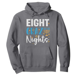 Funny Hanukkah Eight Crazy Nights Hoodie Menorah David Stars TS11 Charcoal Print Your Wear