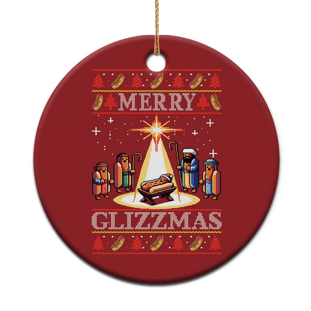 Funny Merry Glizzmas Christmas Ornament Hot Dog Xmas Nativity Scene TS11 Print Your Wear